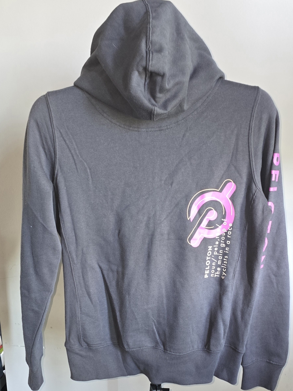 Pendleton Black Zip-Up Hoodie with Pink Logo and Ombre Drawstrings - Picture 3 of 6